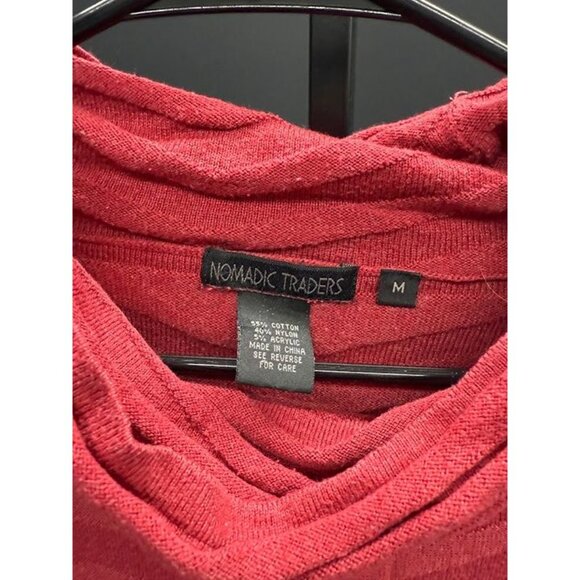 Nomadic Traders Maroon Red Pattern Cowl Pullover Sweater - Picture 3 of 4